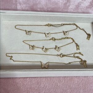 XIXI Elegant Gold Butterfly Necklace Set